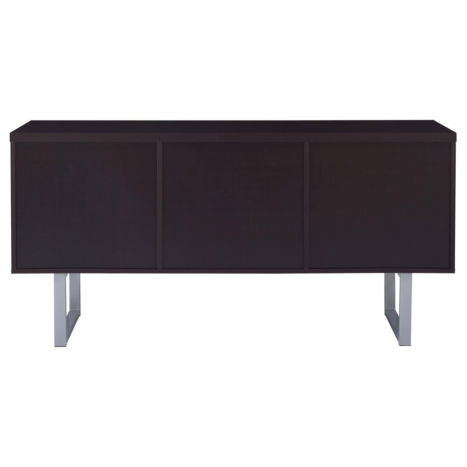 Lawtey Cappuccino 5-Drawer Credenza with Adjustable Shelf - 801522 - Bien Home Furniture & Electronics
