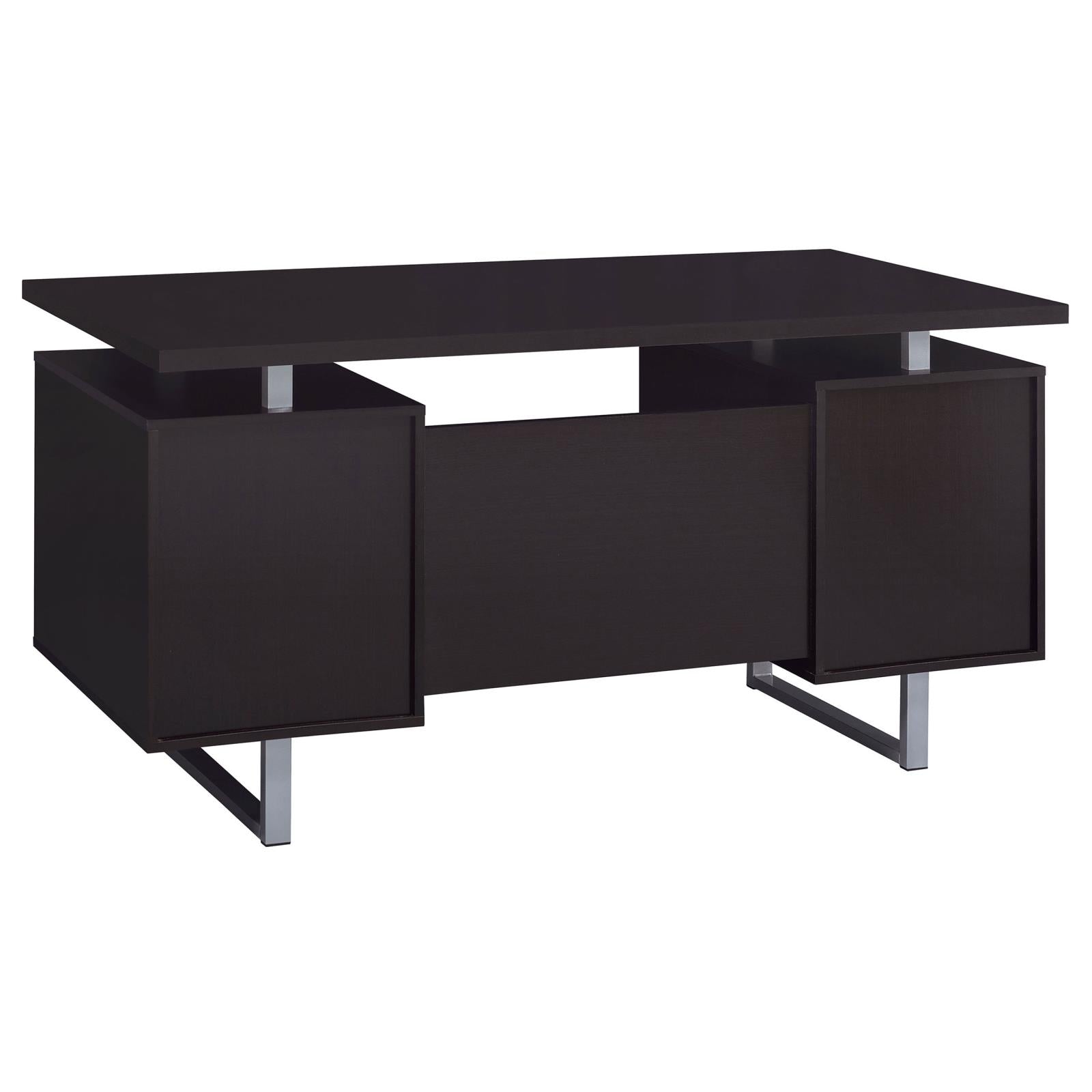 Lawtey Cappuccino Rectangular Storage Office Desk - 801521 - Bien Home Furniture &amp; Electronics