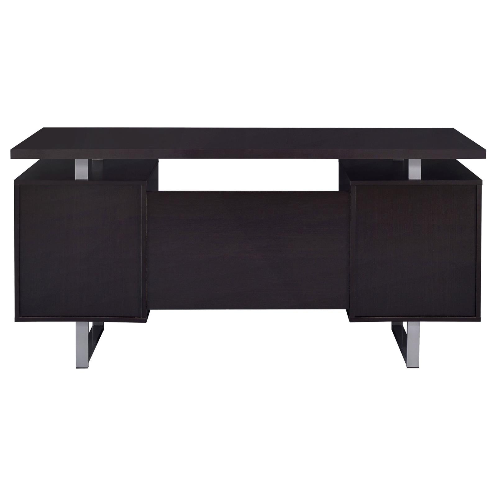 Lawtey Cappuccino Rectangular Storage Office Desk - 801521 - Bien Home Furniture &amp; Electronics