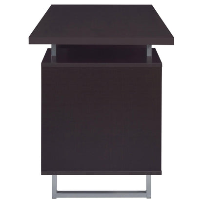 Lawtey Cappuccino Rectangular Storage Office Desk - 801521 - Bien Home Furniture &amp; Electronics