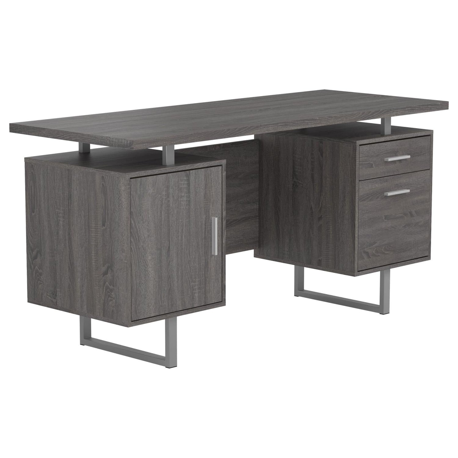 Lawtey Weathered Gray Floating Top Office Desk - 800521 - Bien Home Furniture & Electronics