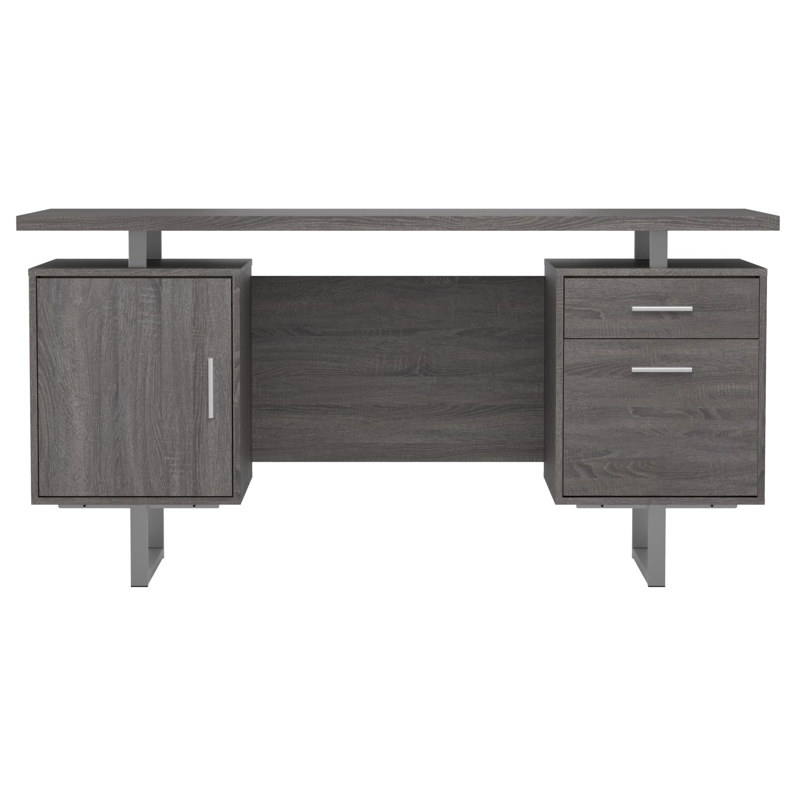 Lawtey Weathered Gray Floating Top Office Desk - 800521 - Bien Home Furniture & Electronics