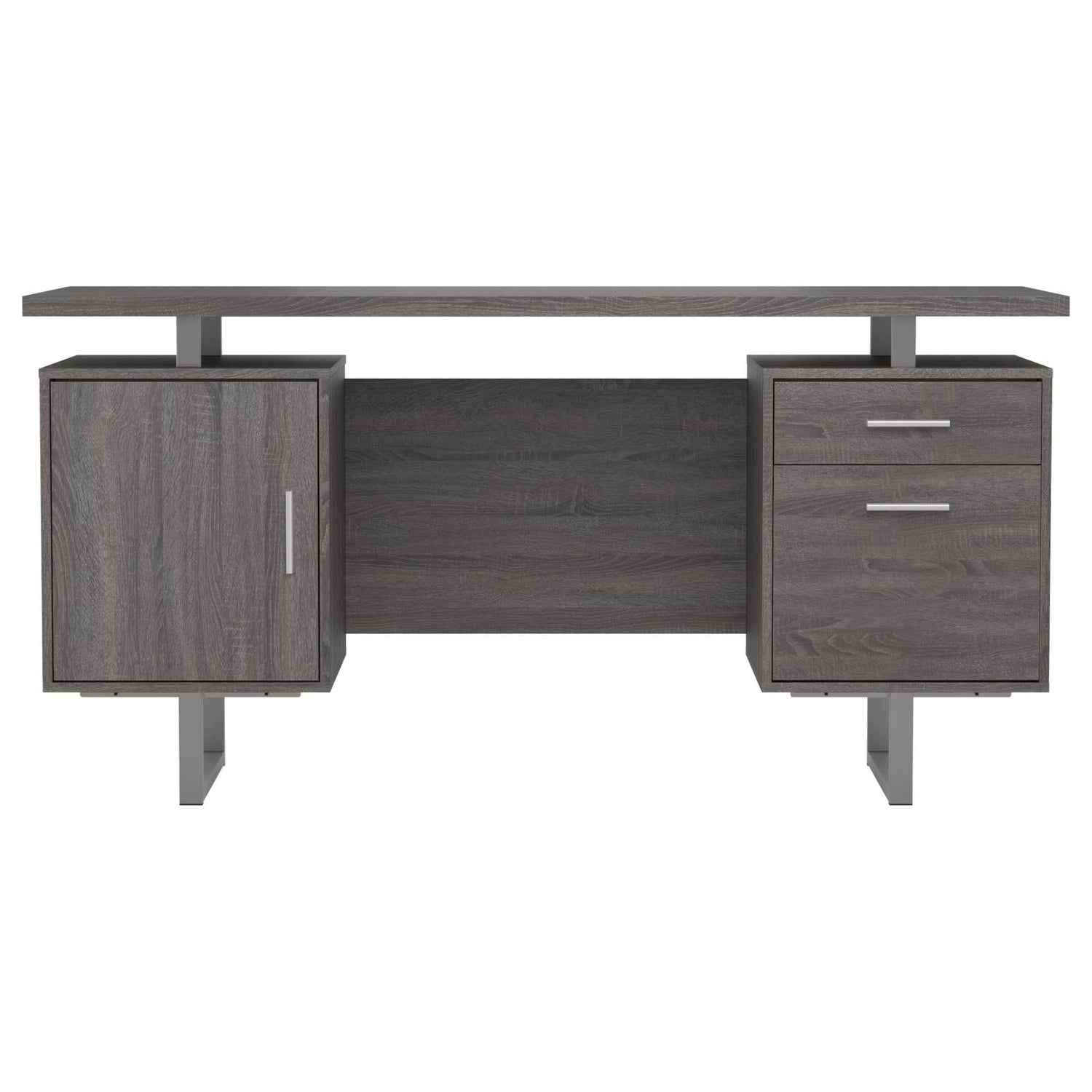 Lawtey Weathered Gray Floating Top Office Desk - 800521 - Bien Home Furniture &amp; Electronics