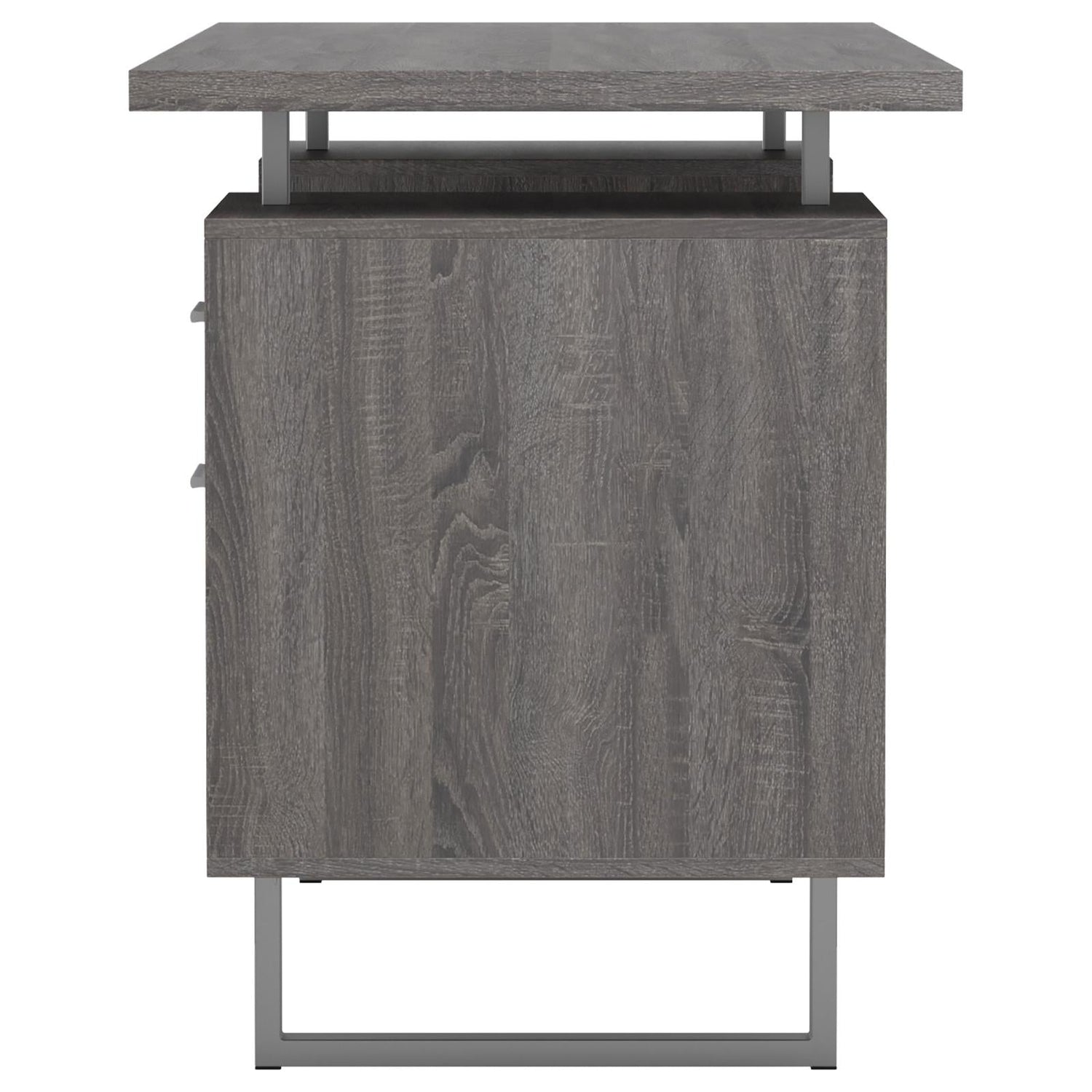 Lawtey Weathered Gray Floating Top Office Desk - 800521 - Bien Home Furniture & Electronics