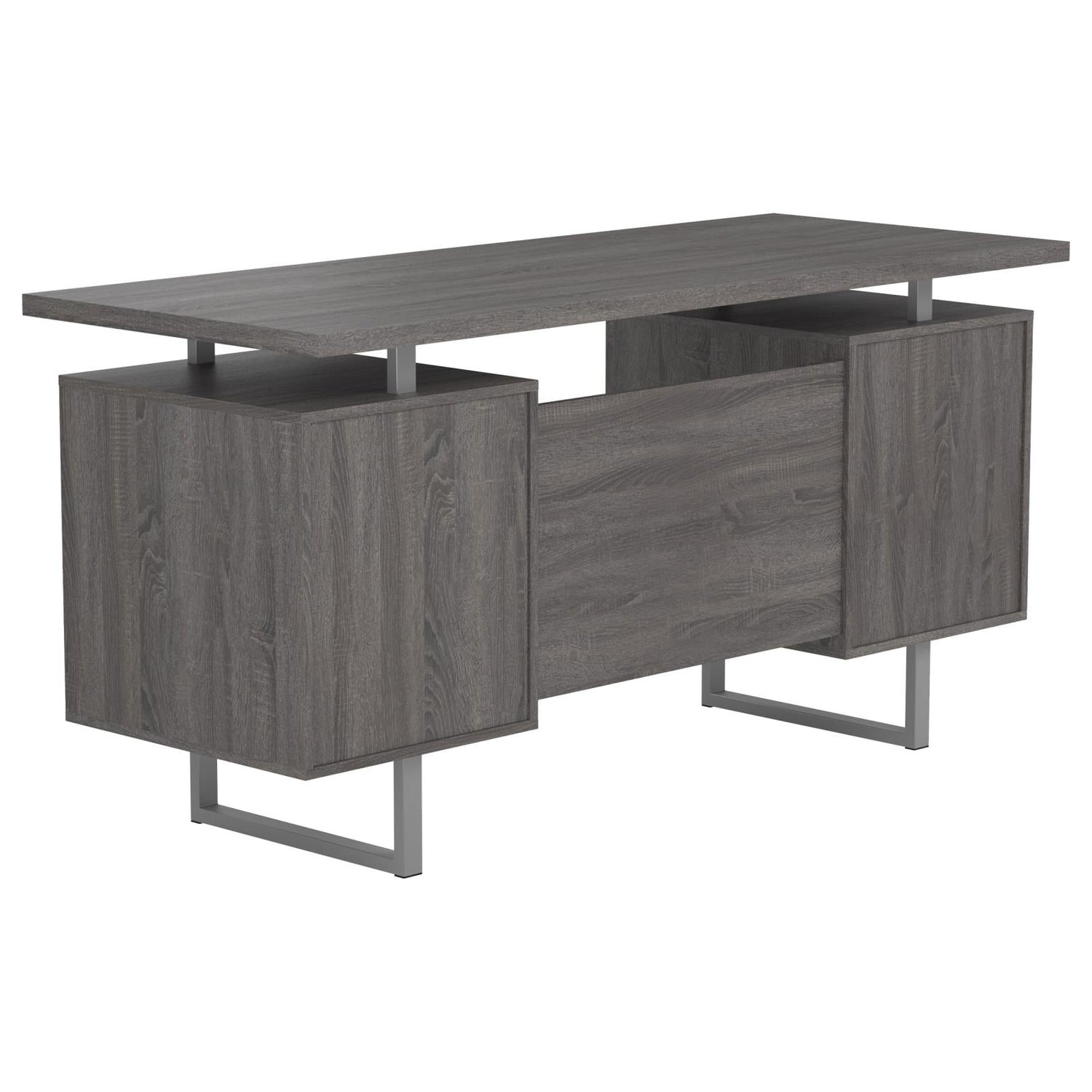Lawtey Weathered Gray Floating Top Office Desk - 800521 - Bien Home Furniture & Electronics