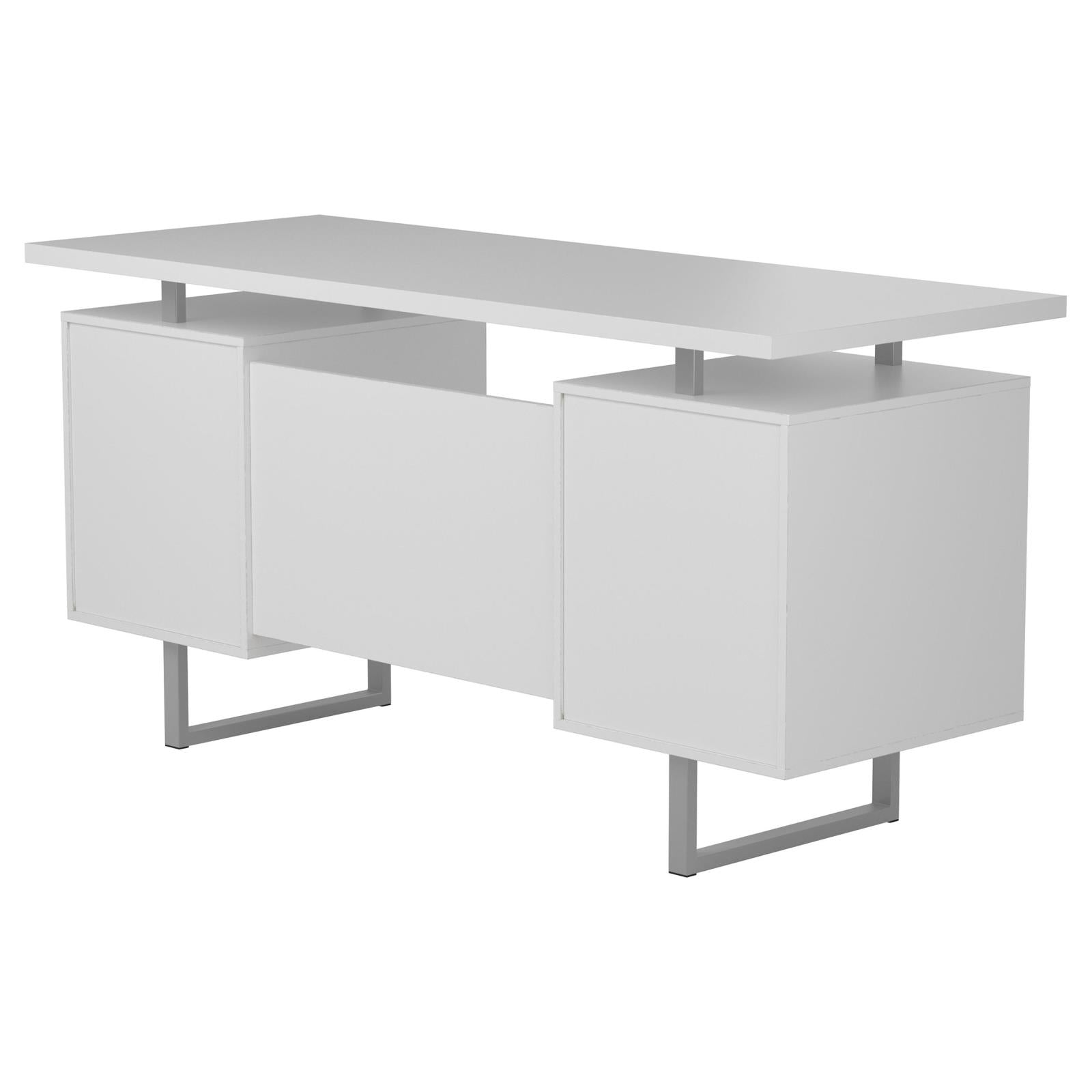 Lawtey White Gloss Floating Top Office Desk - 803521 - Bien Home Furniture &amp; Electronics