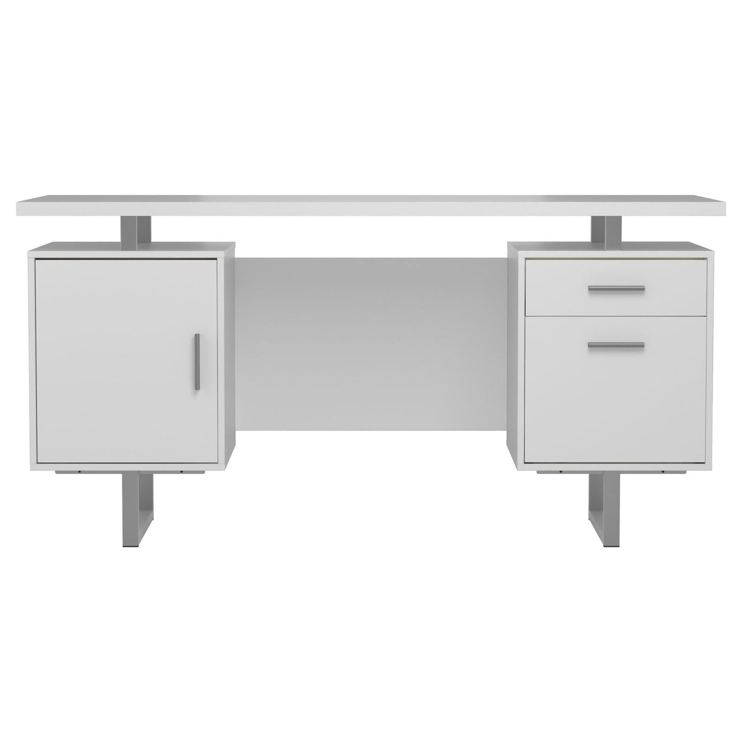 Lawtey White Gloss Floating Top Office Desk - 803521 - Bien Home Furniture & Electronics