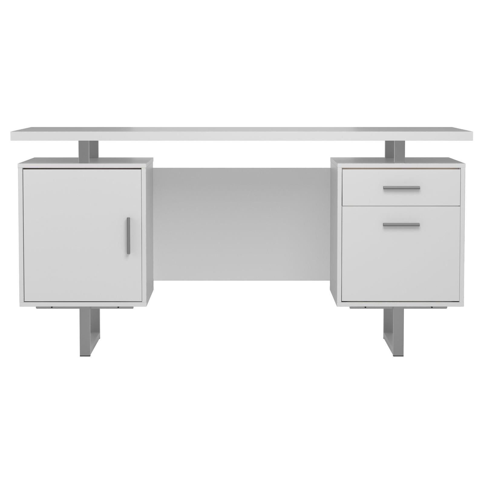 Lawtey White Gloss Floating Top Office Desk - 803521 - Bien Home Furniture &amp; Electronics