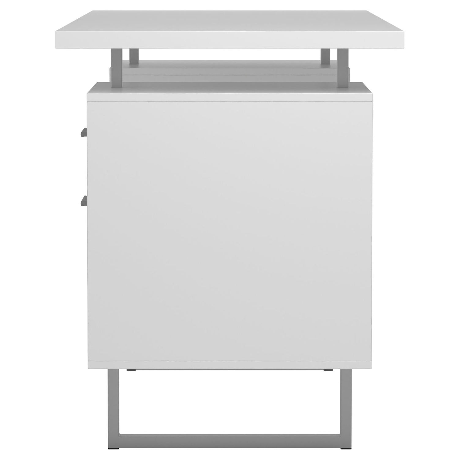 Lawtey White Gloss Floating Top Office Desk - 803521 - Bien Home Furniture & Electronics