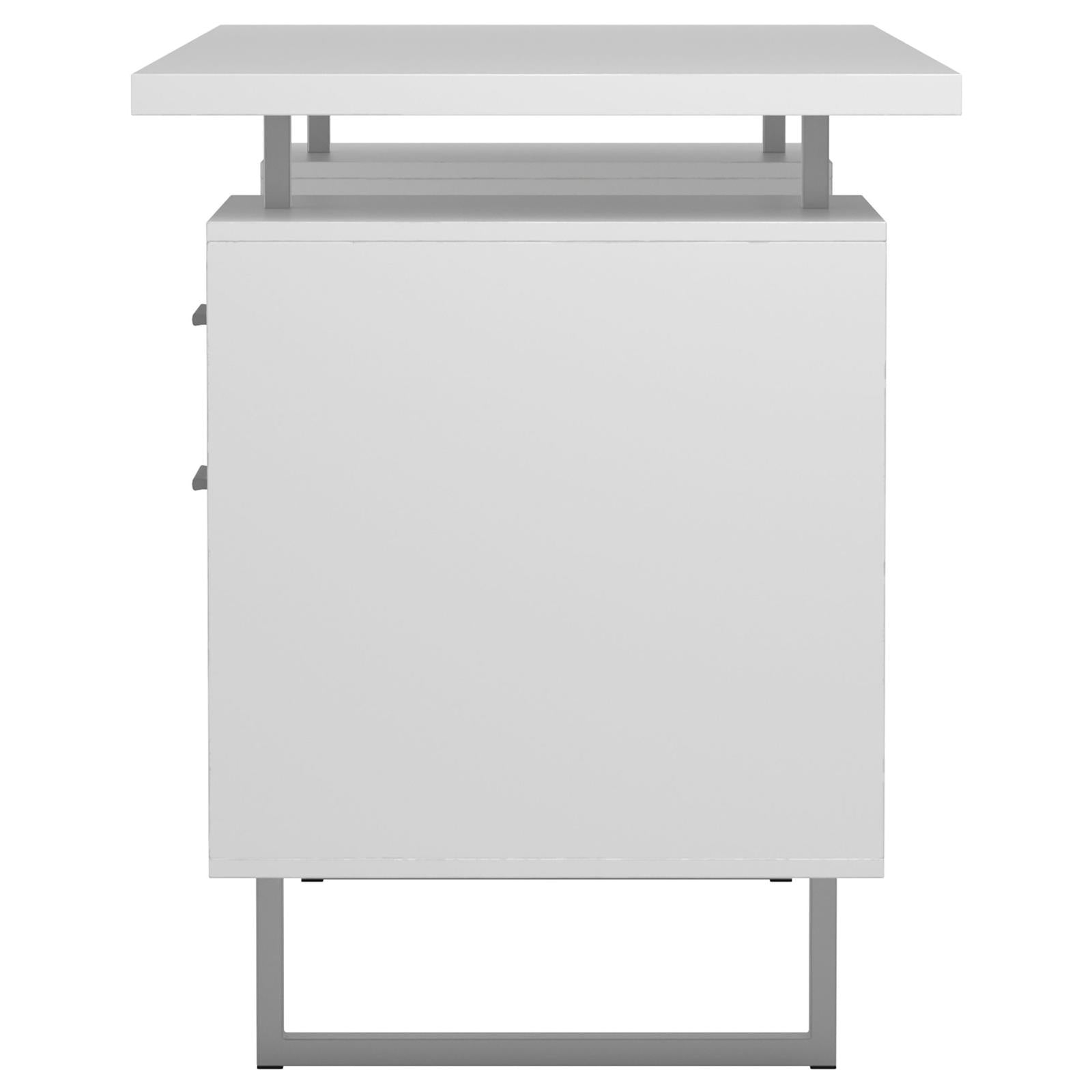 Lawtey White Gloss Floating Top Office Desk - 803521 - Bien Home Furniture & Electronics