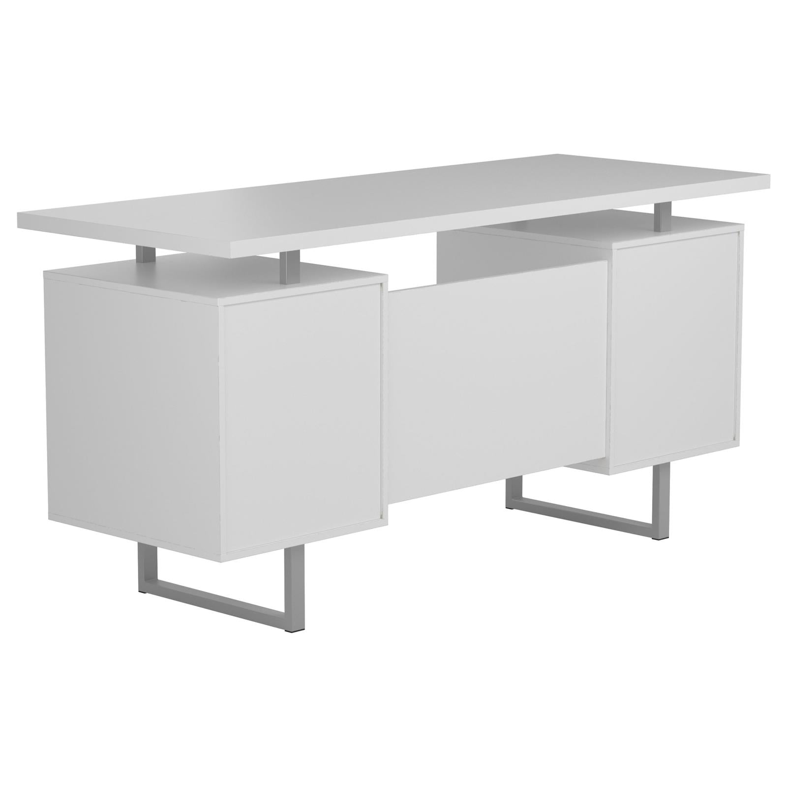 Lawtey White Gloss Floating Top Office Desk - 803521 - Bien Home Furniture &amp; Electronics