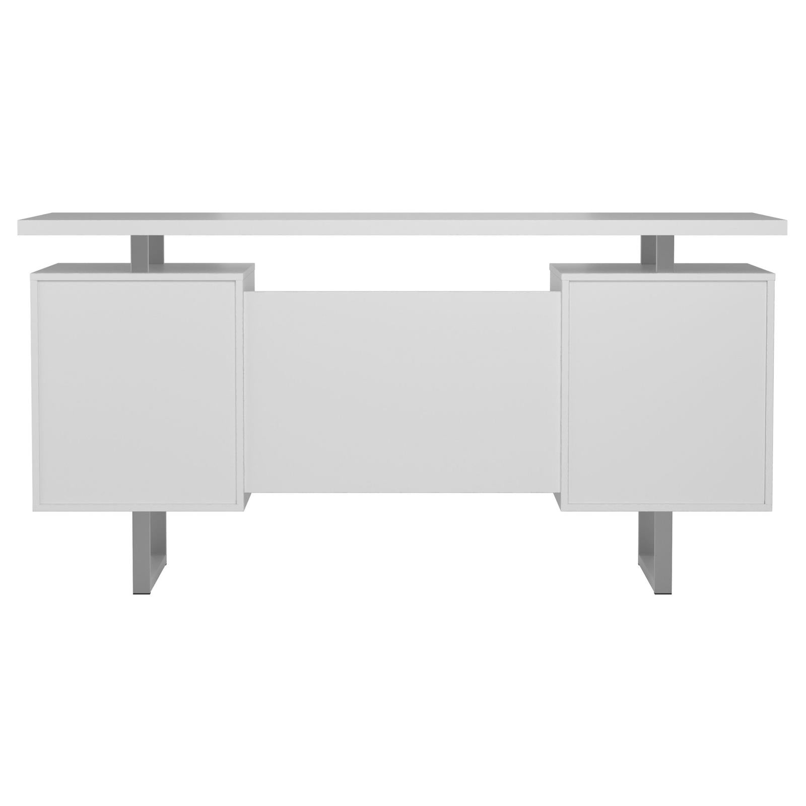 Lawtey White Gloss Floating Top Office Desk - 803521 - Bien Home Furniture &amp; Electronics