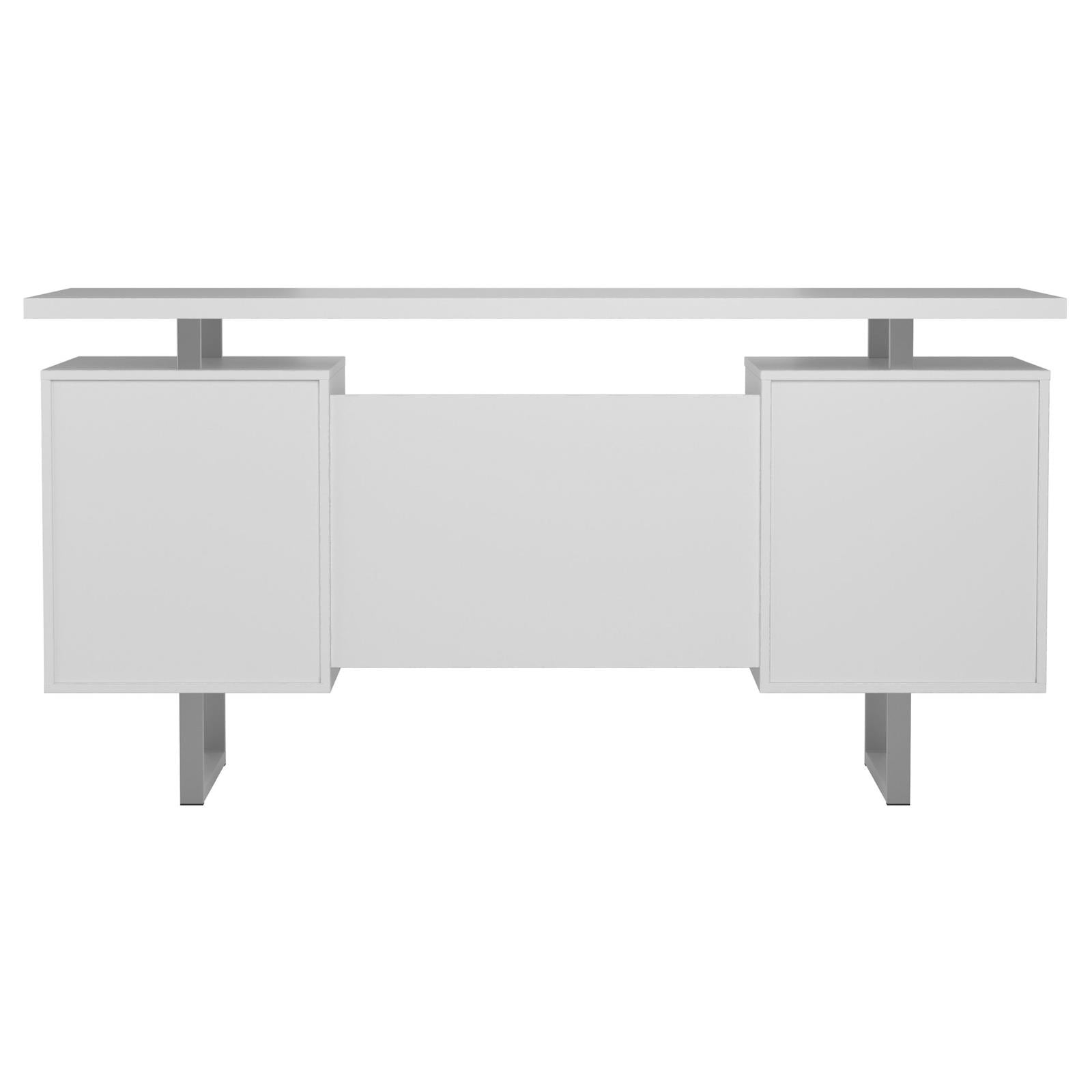Lawtey White Gloss Floating Top Office Desk - 803521 - Bien Home Furniture & Electronics