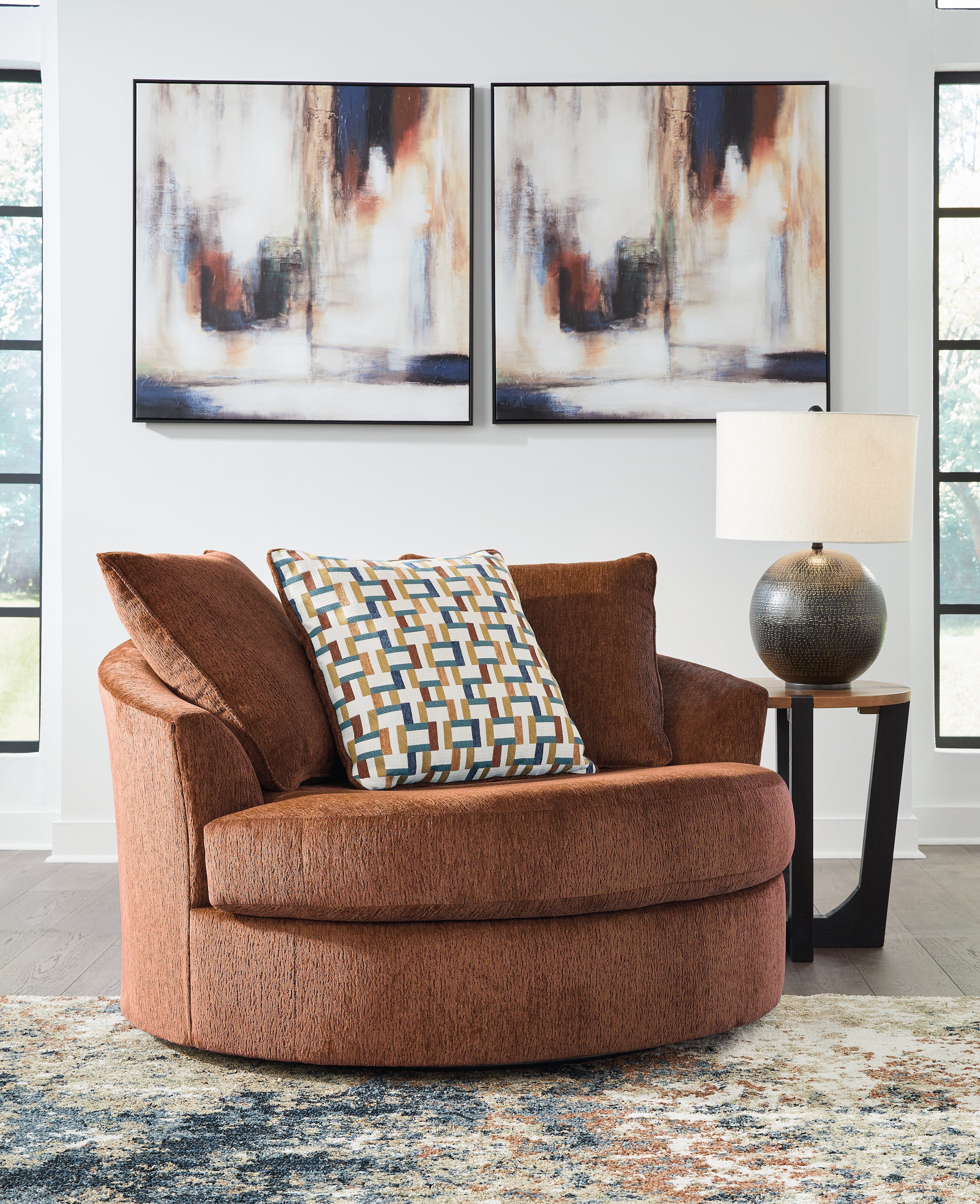 Laylabrook Spice Oversized Swivel Accent Chair - 9220421 - Bien Home Furniture & Electronics