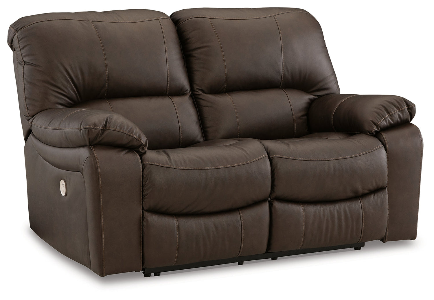 Leesworth Dark Brown Power Reclining Loveseat - U4380874 - Bien Home Furniture & Electronics