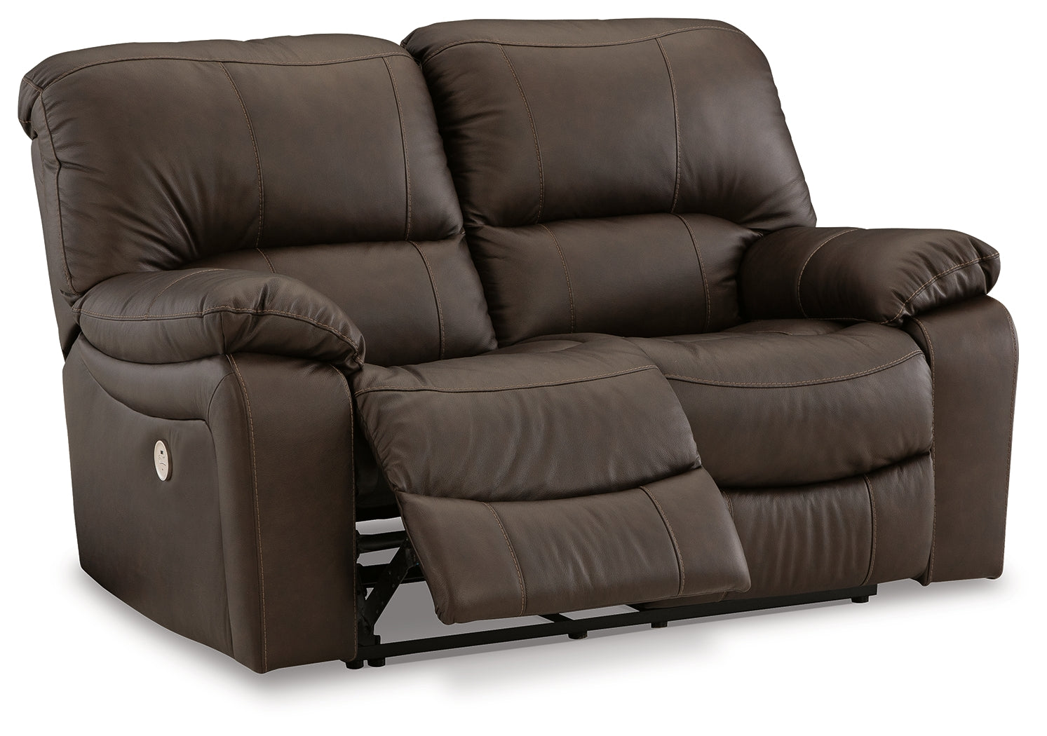 Leesworth Dark Brown Power Reclining Loveseat - U4380874 - Bien Home Furniture & Electronics