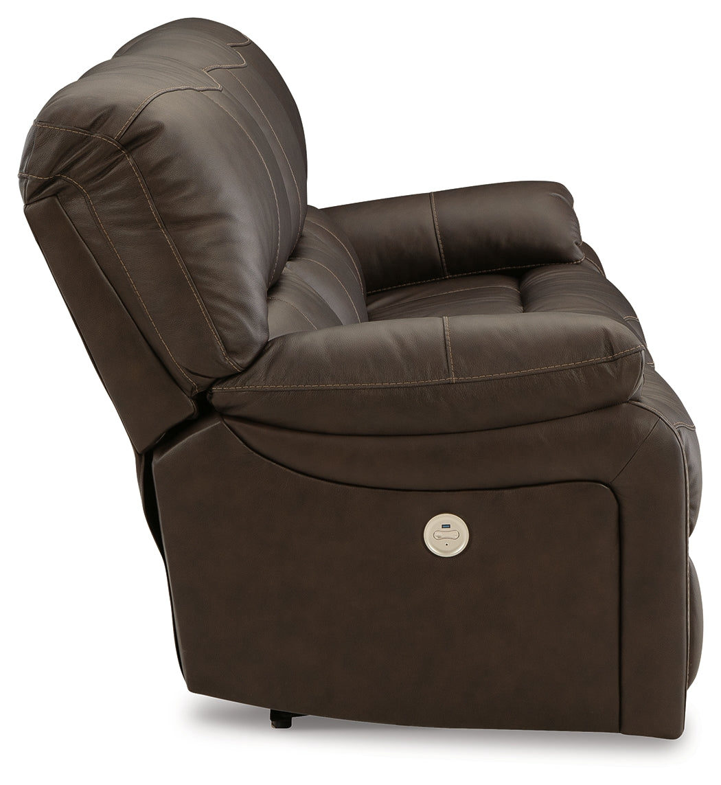 Leesworth Dark Brown Power Reclining Sofa - U4380887 - Bien Home Furniture & Electronics