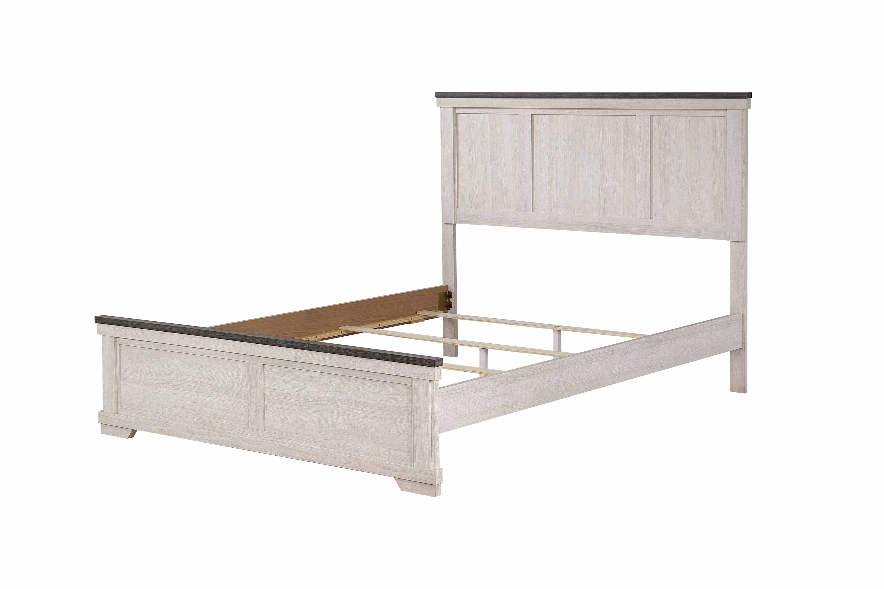 Leighton Cream/Brown Panel Bedroom Set - SET | B8180-Q-HBFB | B8180-KQ-RAIL | B8180-2 | B8180-4 - Bien Home Furniture & Electronics