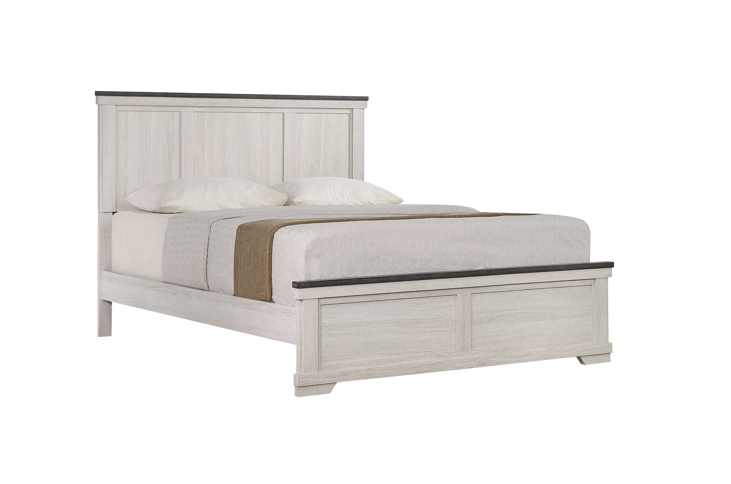 Leighton Cream/Brown Queen Panel Bed - SET | B8180-Q-HBFB | B8180-KQ-RAIL - Bien Home Furniture & Electronics