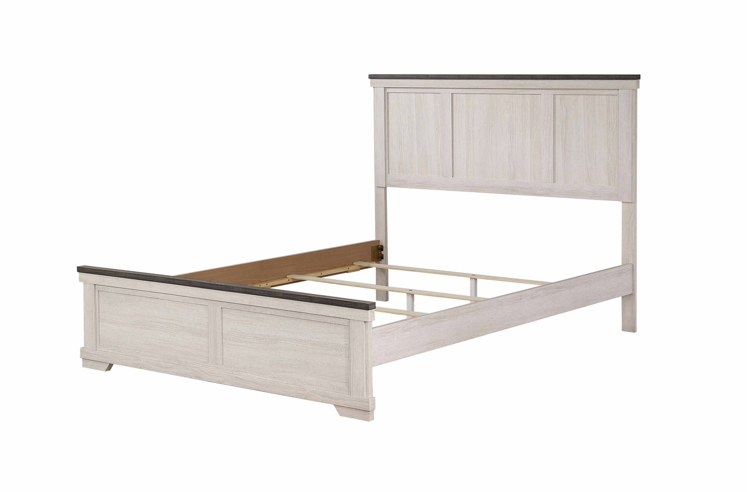 Leighton Cream/Brown Queen Panel Bed - SET | B8180-Q-HBFB | B8180-KQ-RAIL - Bien Home Furniture & Electronics