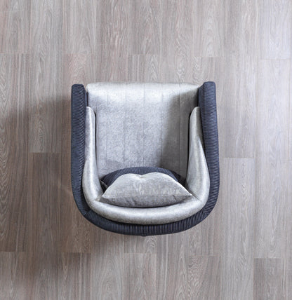 Leina Silver-Gray  Velvet Chair - LEINASG-C - Bien Home Furniture &amp; Electronics