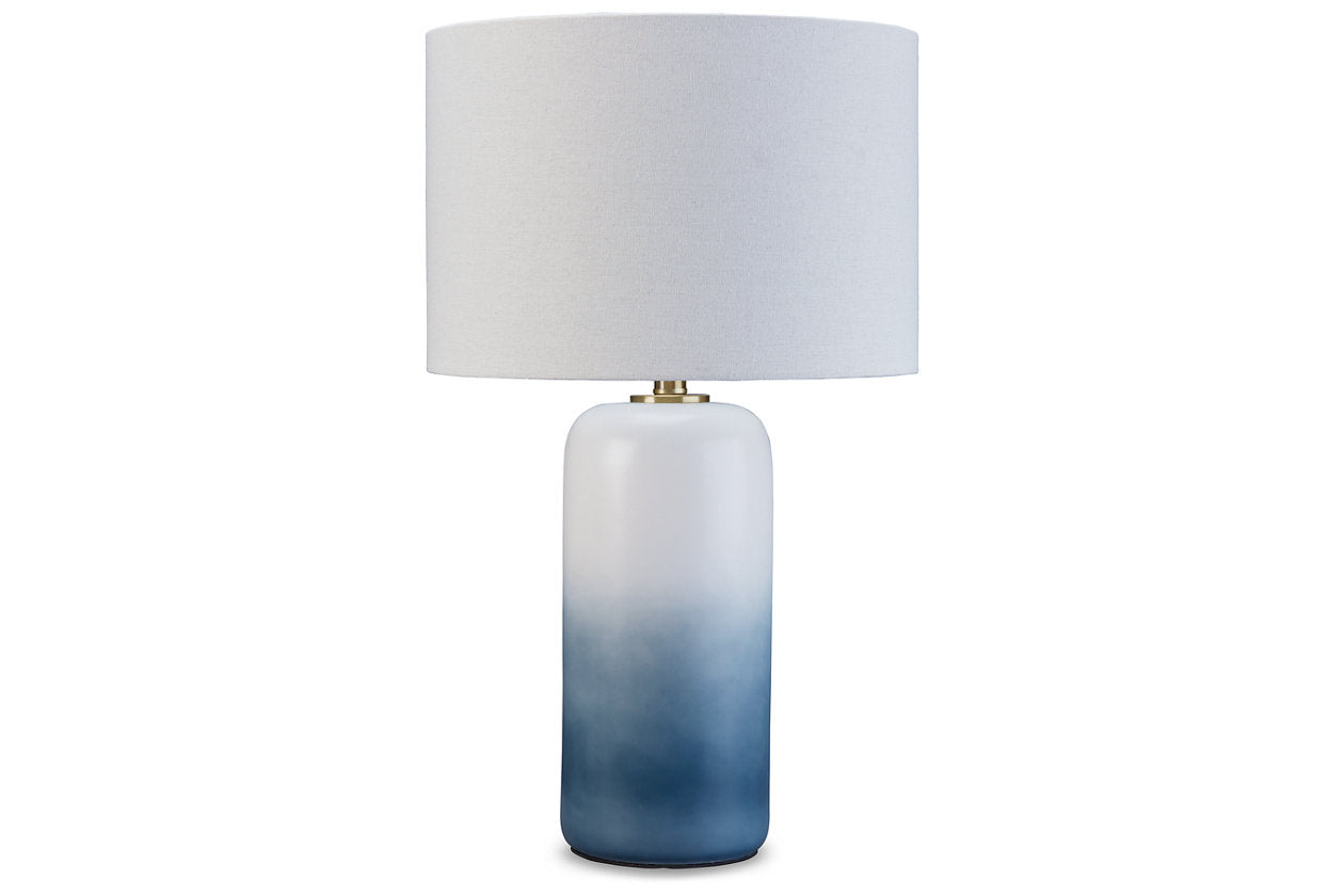 Lemrich White/Teal Table Lamp - L123874 - Bien Home Furniture & Electronics