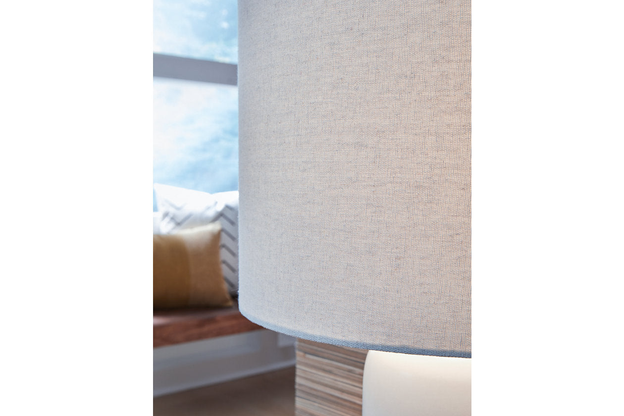 Lemrich White/Teal Table Lamp - L123874 - Bien Home Furniture & Electronics