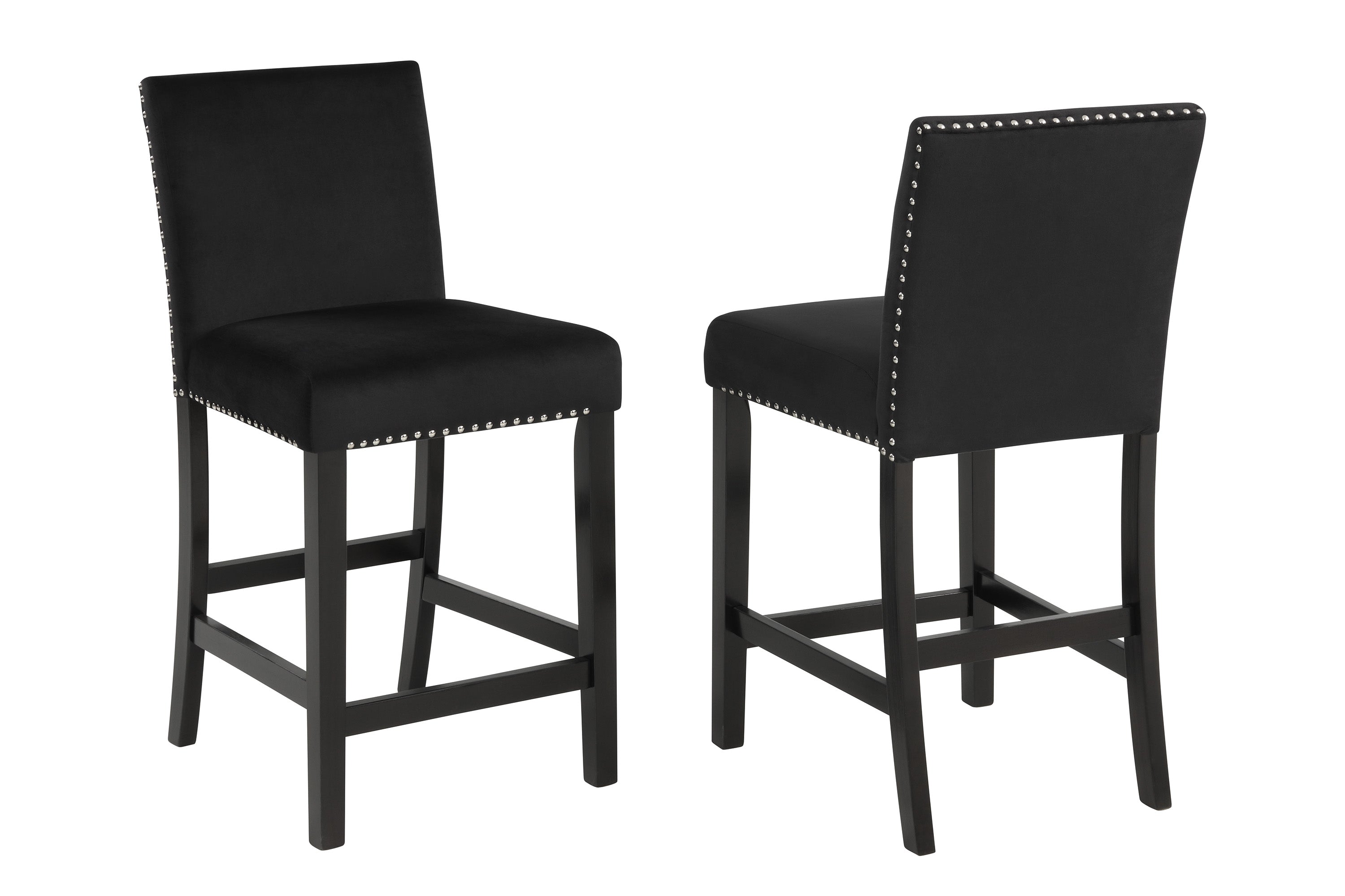 Lennon Black/White Velvet 5-Piece Counter Height Set - 1715SET - Bien Home Furniture & Electronics