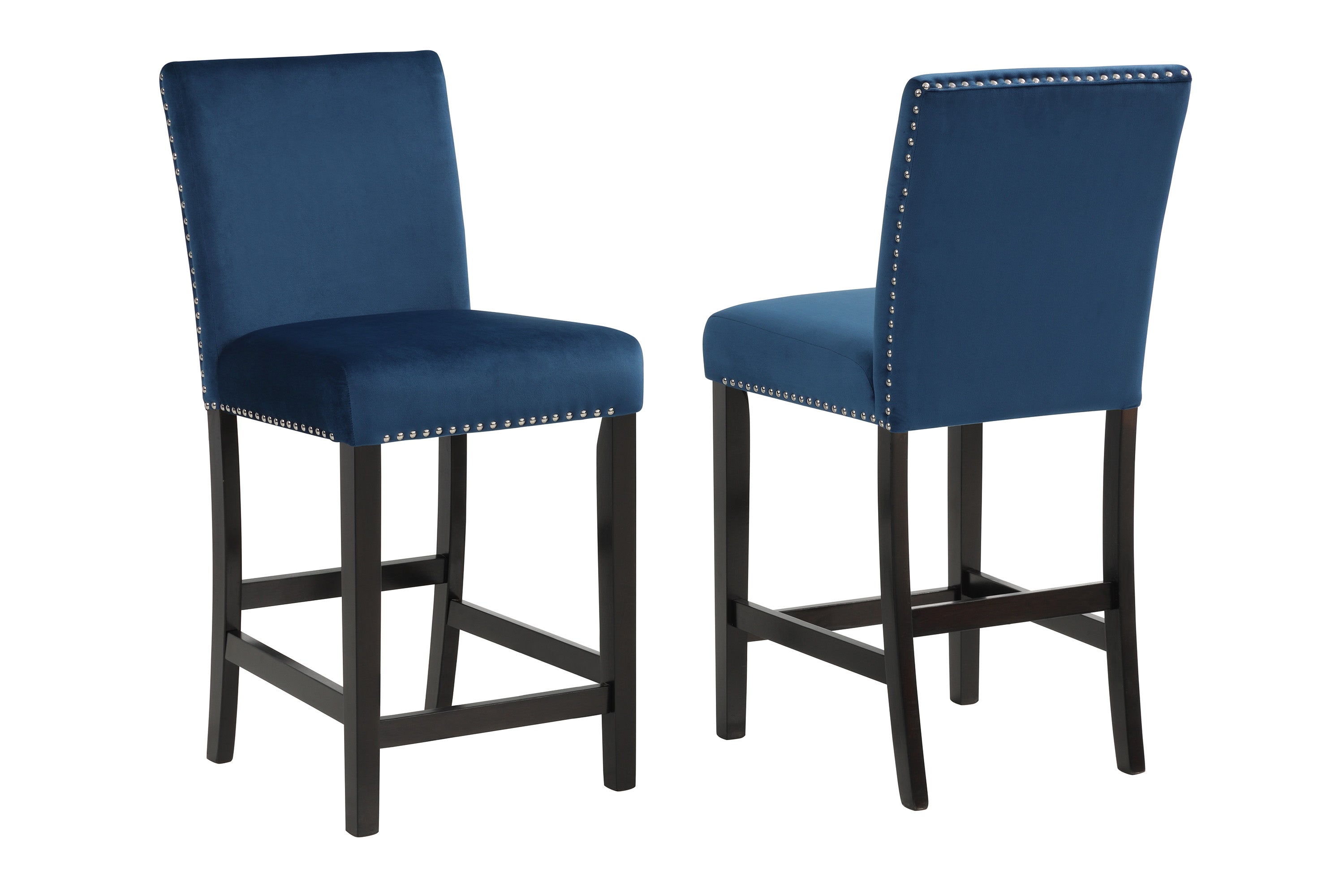 Lennon Blue/White Velvet 5-Piece Counter Height Set - 1715SET-RB - Bien Home Furniture & Electronics