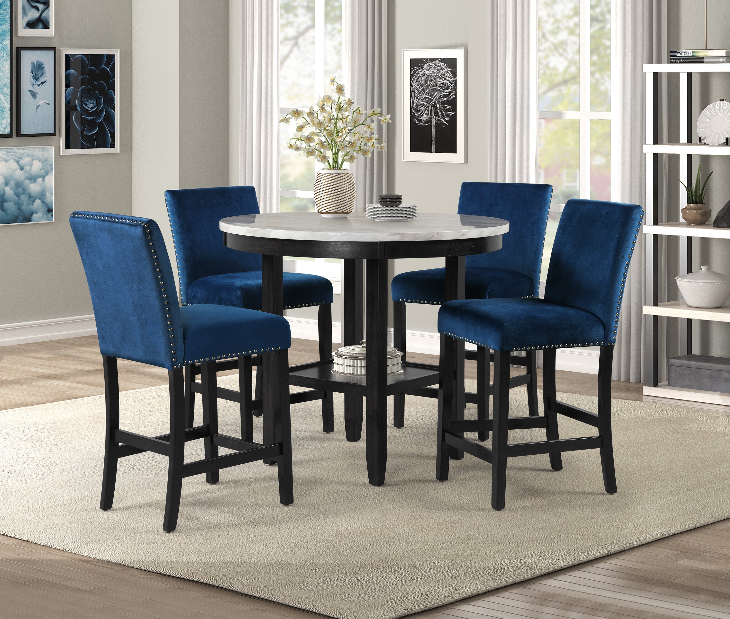 Royal blue dining set store