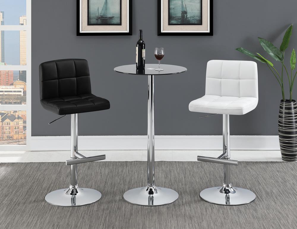 Lenny Chrome/White Adjustable Height Bar Stools, Set of 2 - 120356 - Bien Home Furniture & Electronics