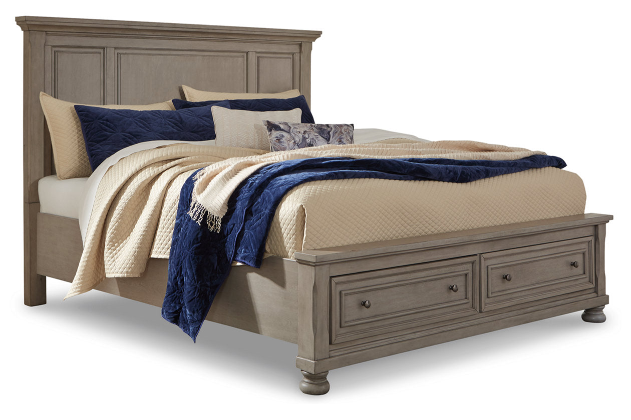 Lettner Light Gray King Panel Storage Bed - SET | B733-58 | B733-76 | B733-99 - Bien Home Furniture & Electronics