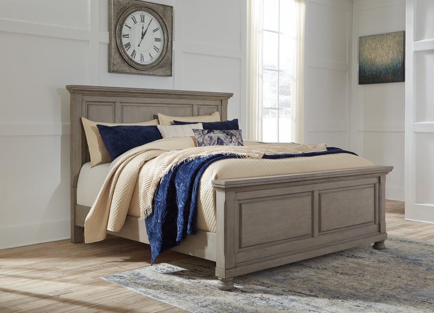 Lettner Light Gray Panel Bedroom Set - SET | B733-54 | B733-57 | B733-96 | B733-92 | B733-46 - Bien Home Furniture & Electronics