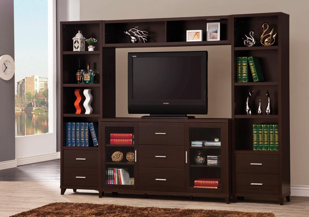 Lewes Cappuccino 2-Drawer Media Tower - 700882 - Bien Home Furniture & Electronics