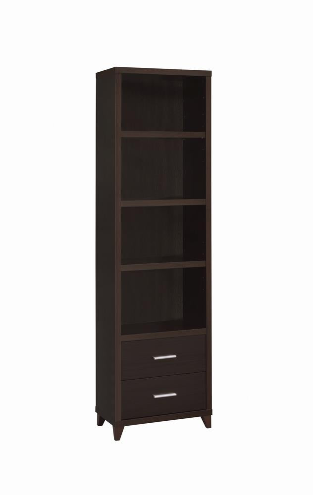 Lewes Cappuccino 2-Drawer Media Tower - 700882 - Bien Home Furniture & Electronics