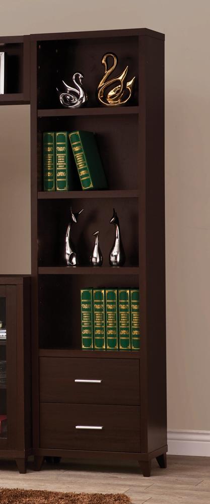Lewes Cappuccino 2-Drawer Media Tower - 700882 - Bien Home Furniture & Electronics
