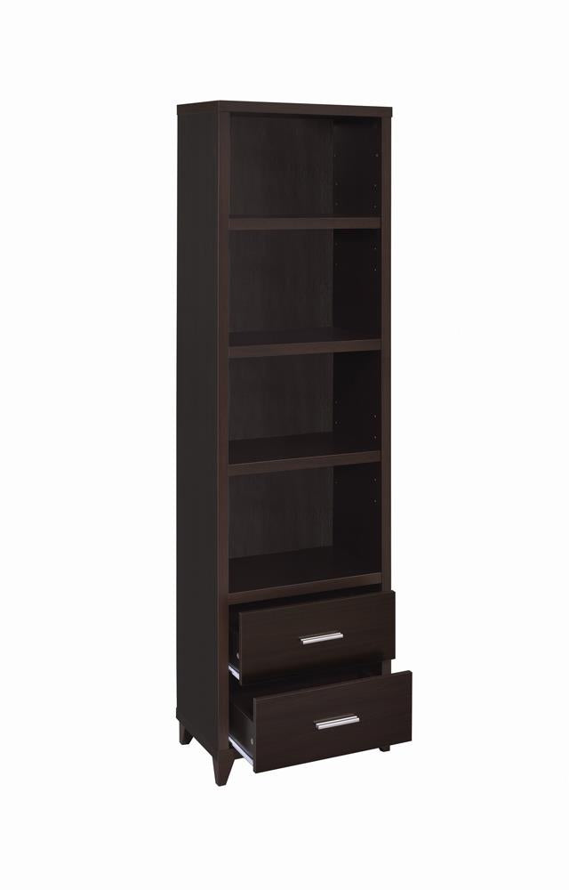Lewes Cappuccino 2-Drawer Media Tower - 700882 - Bien Home Furniture & Electronics