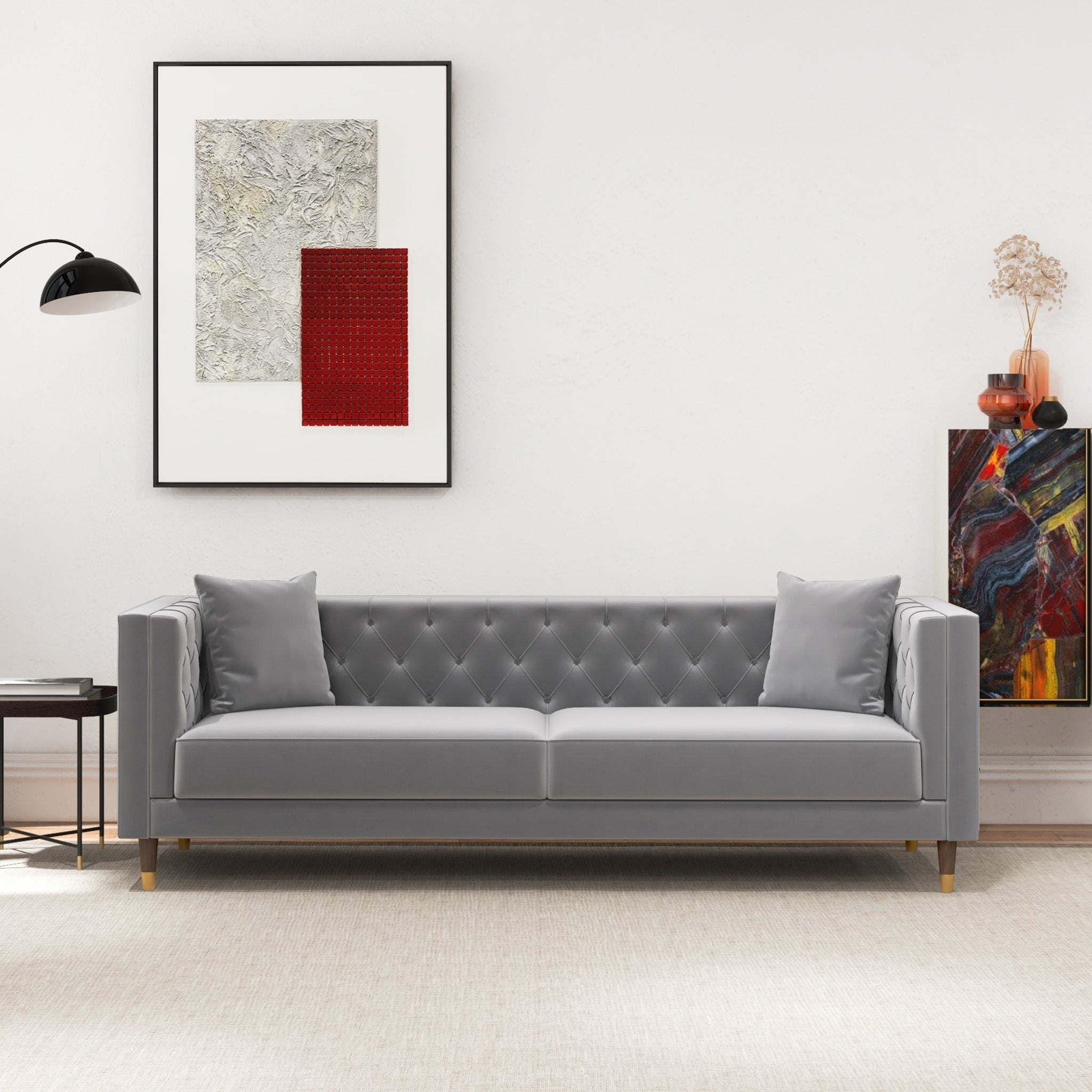 Lewis Light Gray Velvet Sofa - MDM01882 - Bien Home Furniture & Electronics
