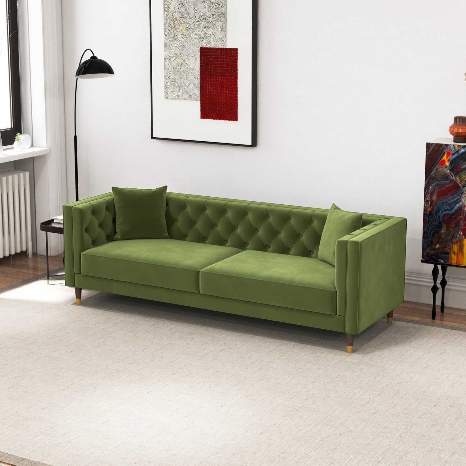 Lewis Olive Green Velvet Sofa - MDM01880 - Bien Home Furniture & Electronics