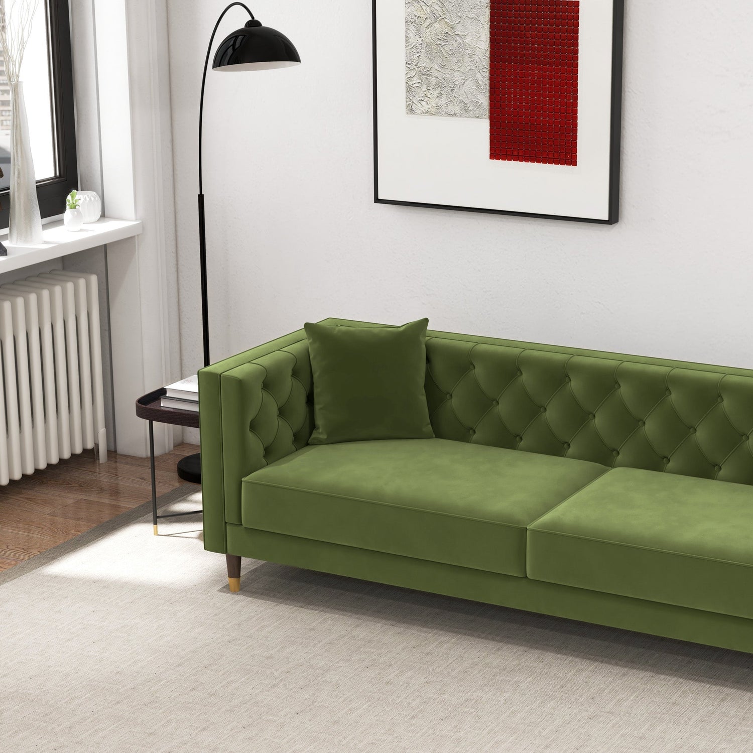 Lewis Olive Green Velvet Sofa - MDM01880 - Bien Home Furniture & Electronics