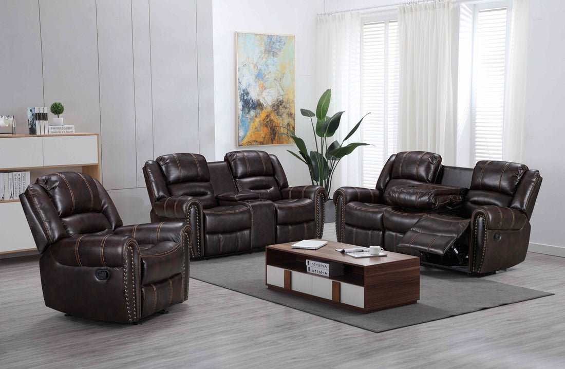 Lexington Brown 3-Piece Reclining Living Room Set - Lexington2023 Brown - Bien Home Furniture &amp; Electronics