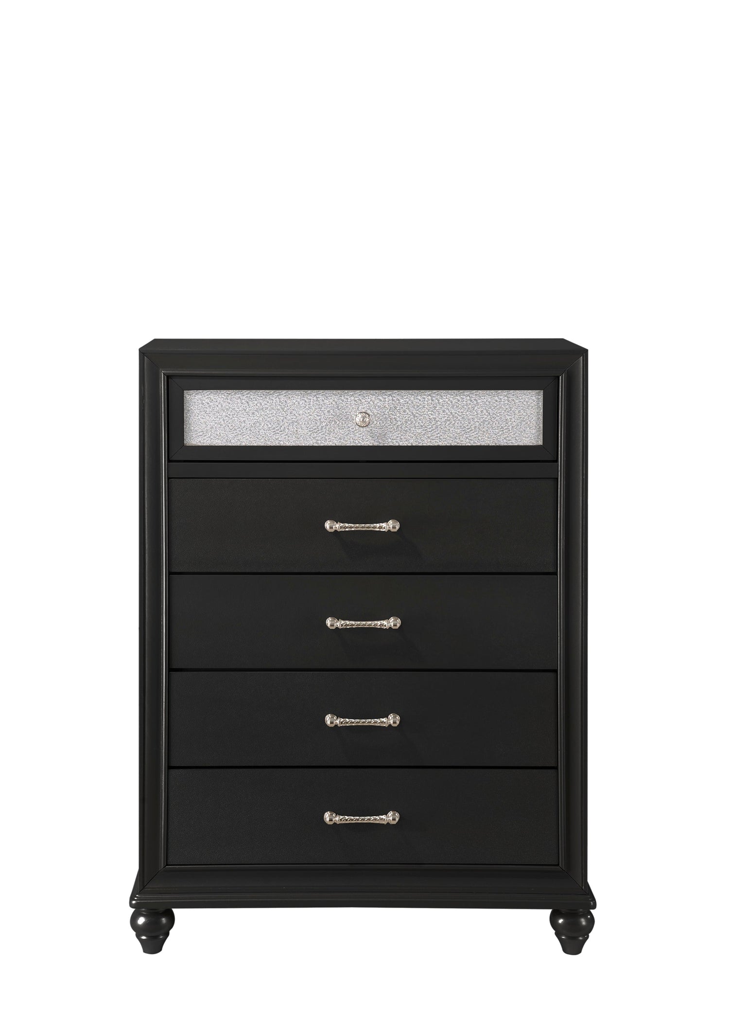 Lila Black Upholstered Panel Bedroom Set - SET | B4398-Q-HBFB | B4398-KQ-RAIL | B4398-2 | B4398-4 - Bien Home Furniture & Electronics