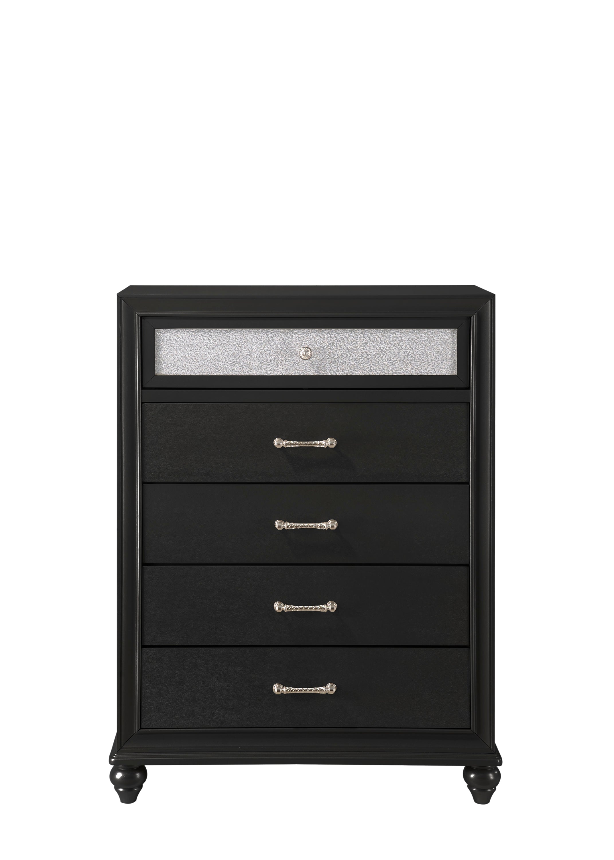 Lila Black Upholstered Panel Youth Bedroom Set - SET | B4398-T-HBFB | B4398-FT-RAIL | B4398-2 | B4398-4 - Bien Home Furniture & Electronics