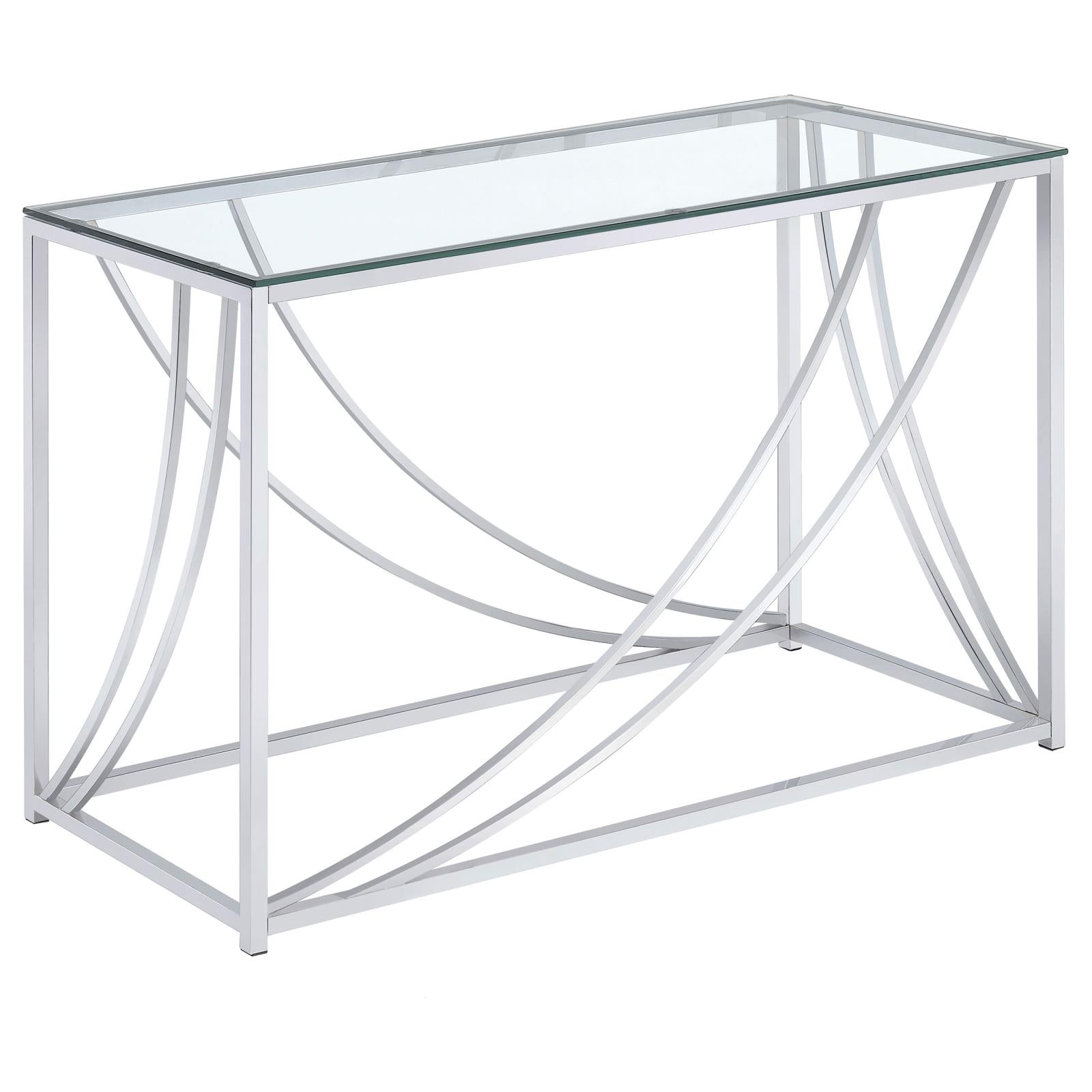 Lille Glass Top Rectangular Sofa Table Accents Chrome - 720499 - Bien Home Furniture &amp; Electronics