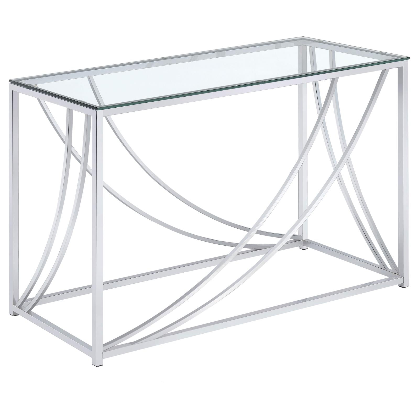 Lille Glass Top Rectangular Sofa Table Accents Chrome - 720499 - Bien Home Furniture & Electronics