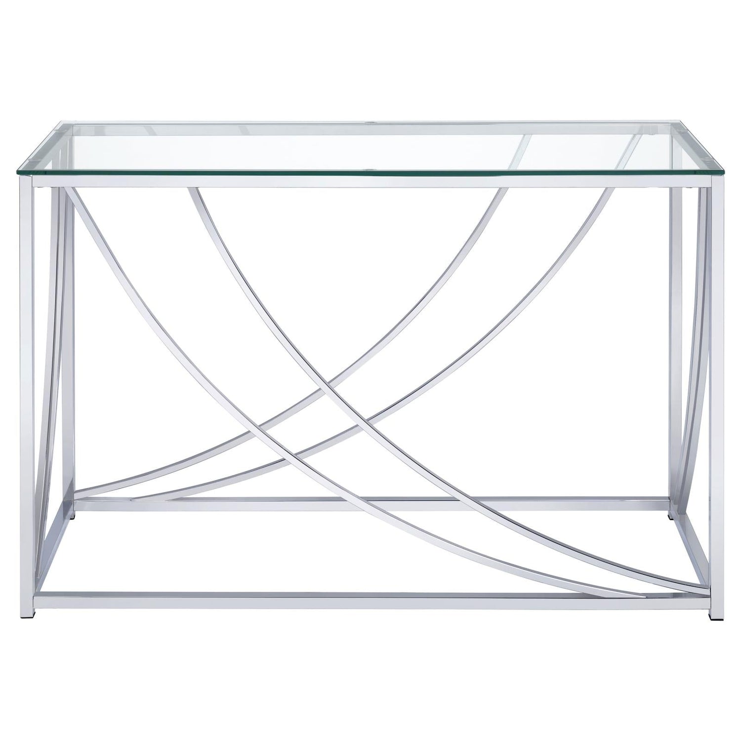 Lille Glass Top Rectangular Sofa Table Accents Chrome - 720499 - Bien Home Furniture &amp; Electronics