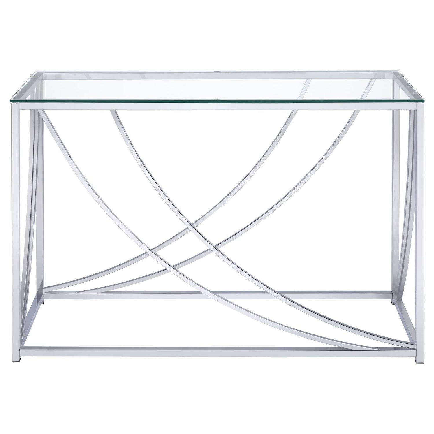 Lille Glass Top Rectangular Sofa Table Accents Chrome - 720499 - Bien Home Furniture & Electronics