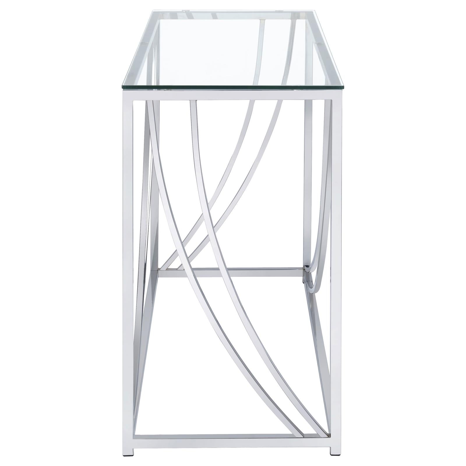 Lille Glass Top Rectangular Sofa Table Accents Chrome - 720499 - Bien Home Furniture & Electronics