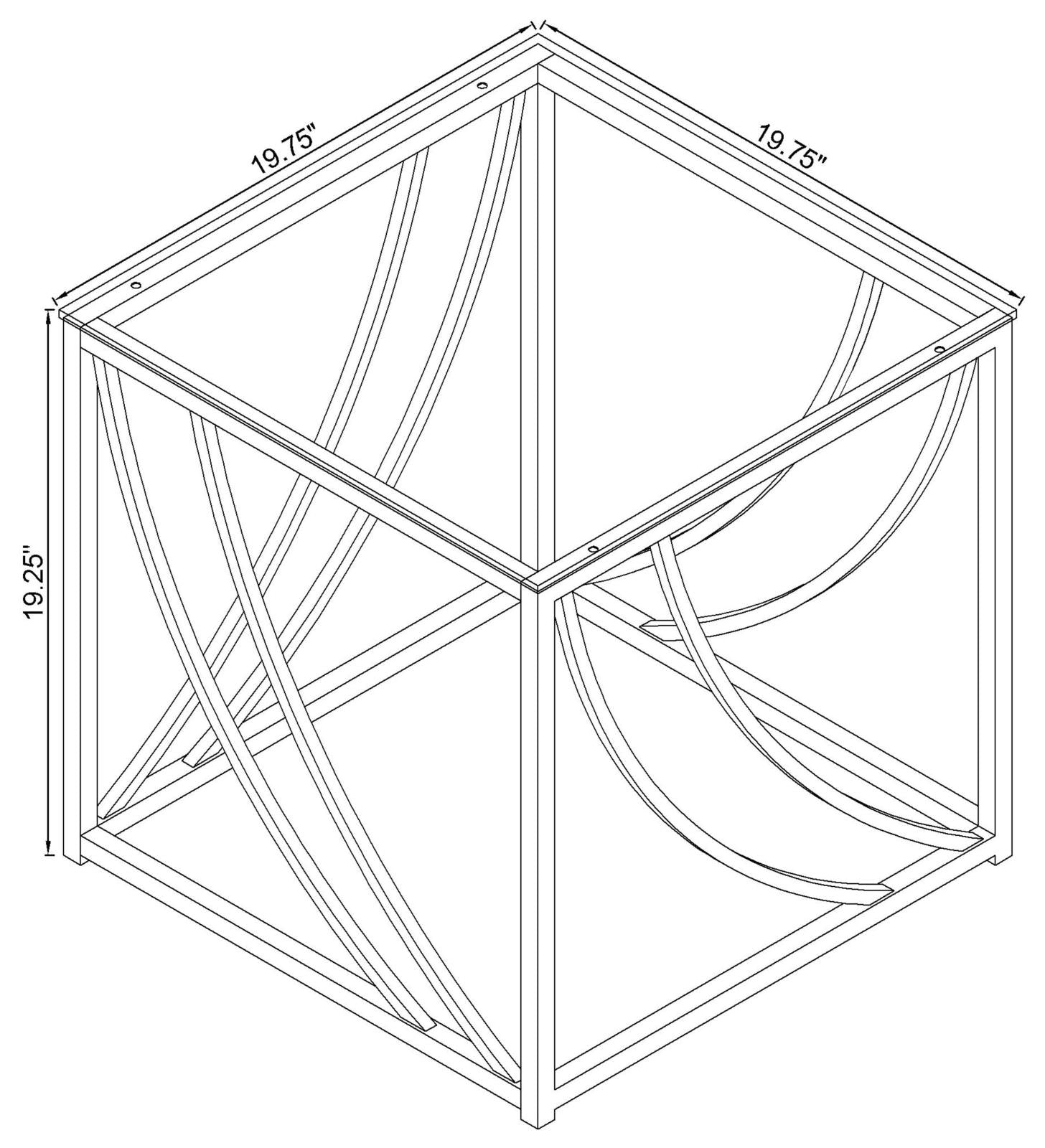 Lille Glass Top Square End Table Accents Chrome - 720497 - Bien Home Furniture & Electronics