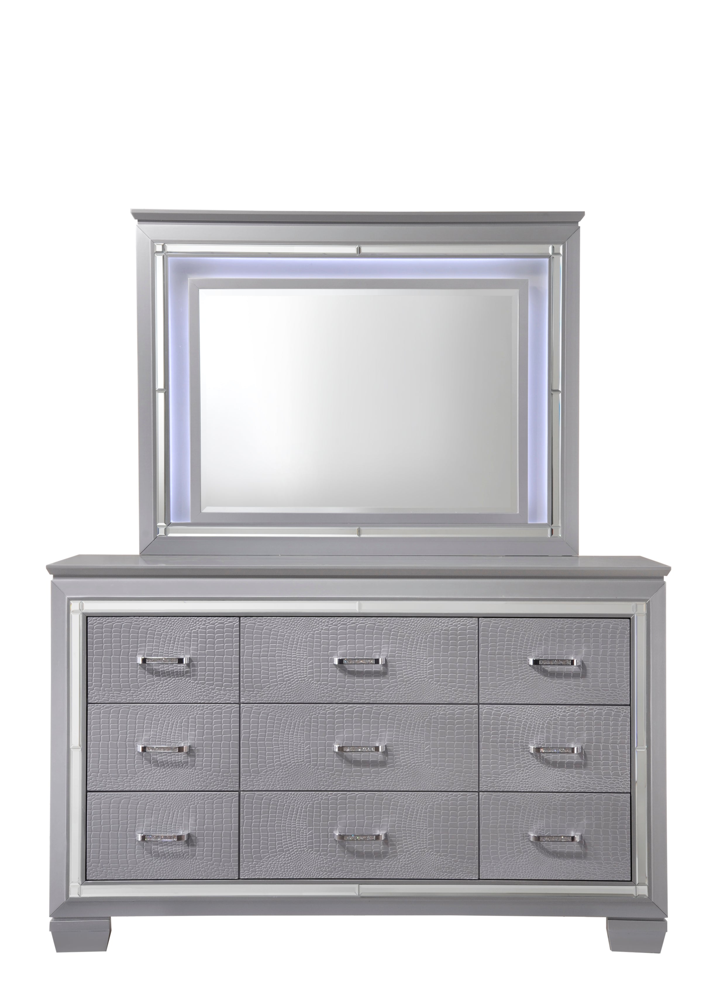 Lillian Silver Bedroom Mirror (Mirror Only) - B7100-11 - Bien Home Furniture & Electronics